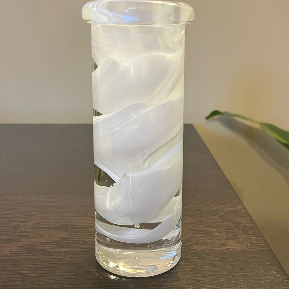 Kosta Boda Atoll Swirl Candlestick Holder Crystal Scandinavian - Picture 8 of 11